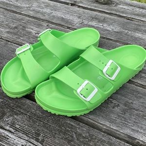 Men’s Size 13 Plastic Birkenstocks. Neon green.